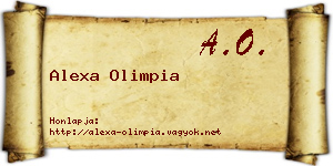Alexa Olimpia névjegykártya